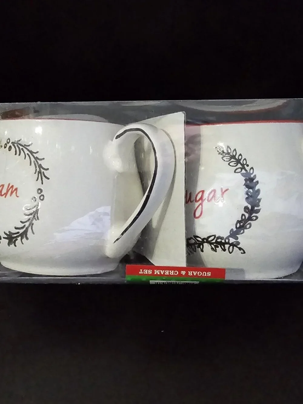 Holiday Time White Sugar and Cream Ceramic Server Set